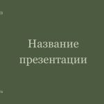 Зеленый шаблон презентации #1 - Универсальный